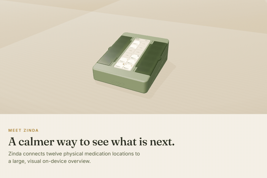 Animation showing a virtual medication pod matched to its physical Zinda location
